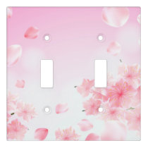 Pink Floral Flowers Bedroom Light Switch Cover