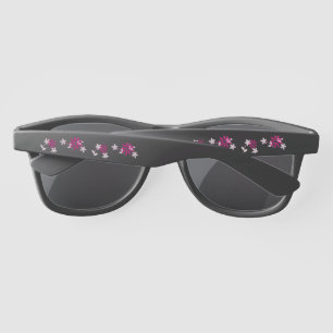 Pink Floral Flowers Plastic Sunglasses
