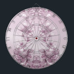 Pink Floral Foliage Dartboard<br><div class="desc">Beautiful Pink Floral Foliage Dartboard</div>