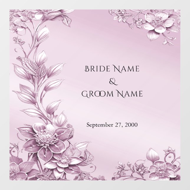 Pink Floral Foliage Floor Decal (Front)