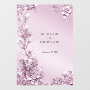 Pink Floral Foliage Floor Decal