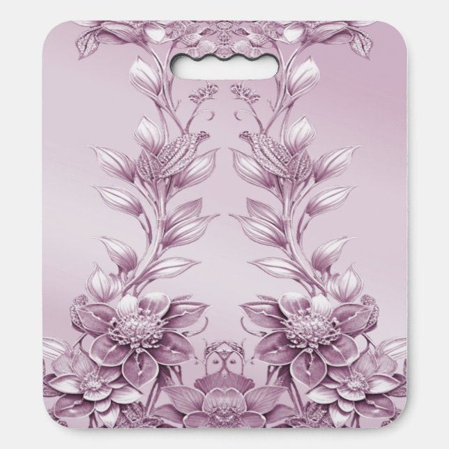 Pink Floral Foliage Stadium Seat Cushion (Front Vertical)