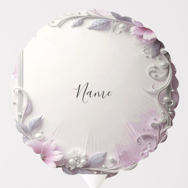 Pink Floral Frame Balloon (Front)