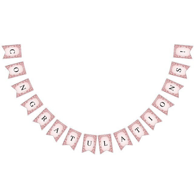 Pink Floral Frame Bunting Flag (All)