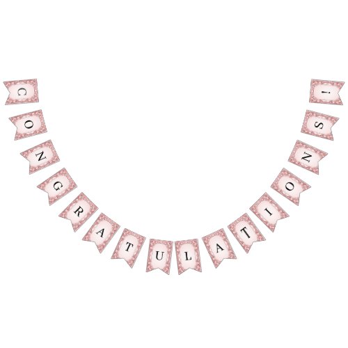 Pink Floral Frame Bunting Flag