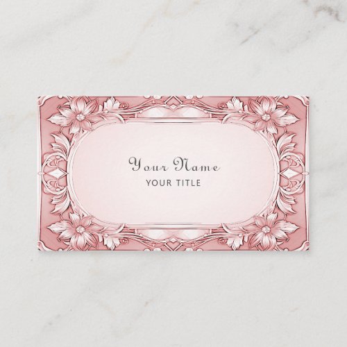 Pink Floral Frame Business Card