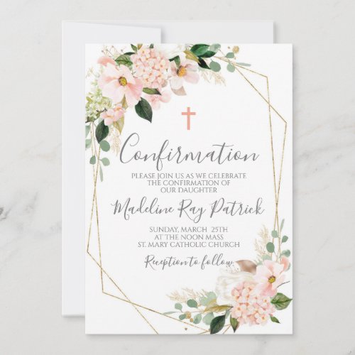 Pink Floral Frame Confirmation 