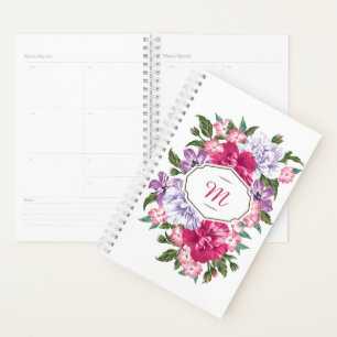 Pink floral frame customized planner