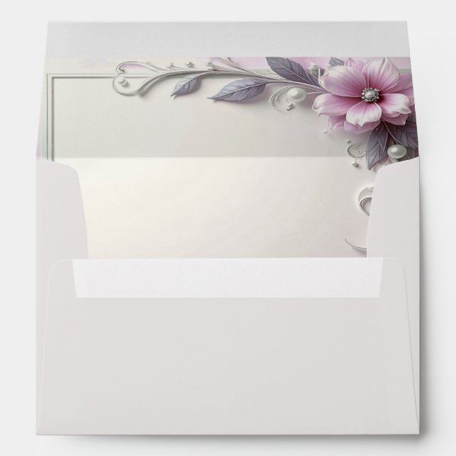 Pink Floral Frame Envelope (Back (Bottom))