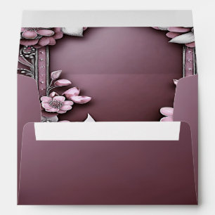 Pink Floral Frame Envelope