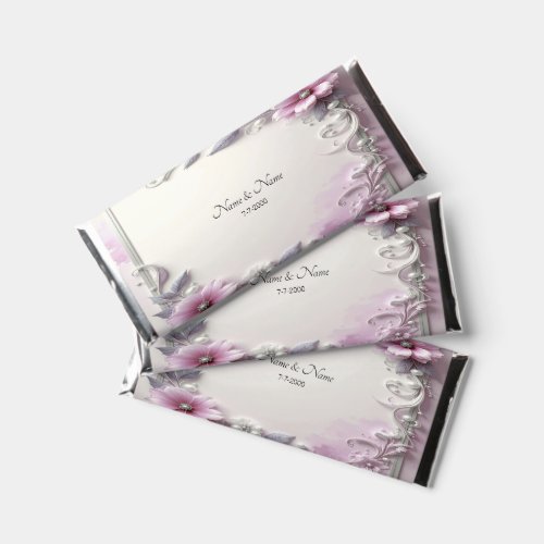 Pink Floral Frame Hershey Bar Favors