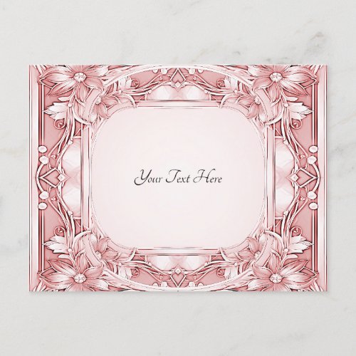 Pink Floral Frame Postcard