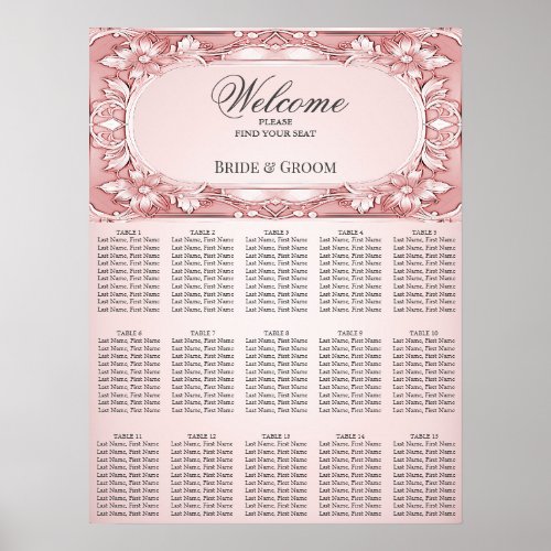 Pink Floral Frame Seating Chart