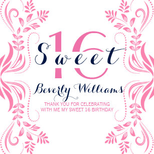 floral sweet 16 birthday plates zazzle