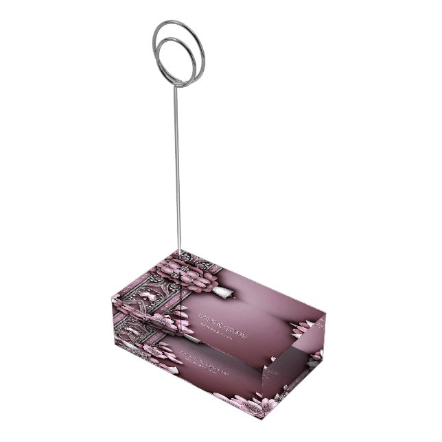 Pink Floral Frame Table Card Holder (Corner)