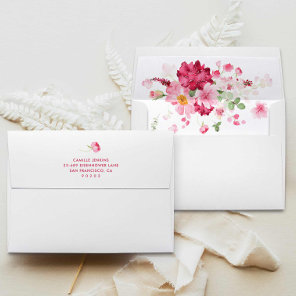Pink Floral Garden Bridal Shower Envelope