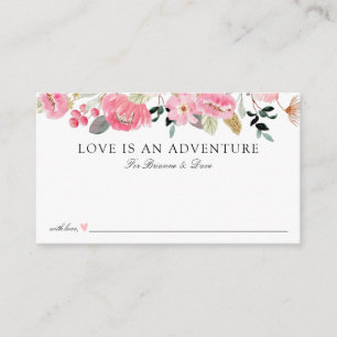 Pink Floral Garden Honeymoon Ideas Enclosure Card