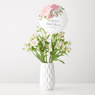 Pink Floral Garden Spring Bridal Shower Balloon