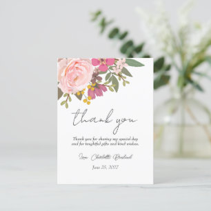 Pink Floral Garden Spring Bridal Shower  Postcard