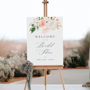 Pink Floral Garden Spring Bridal Shower Welcome Foam Board