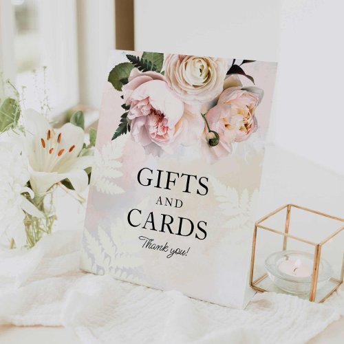 Pink Floral Gifts and Cards Bridal Shower Sign