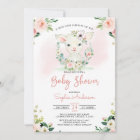 Pink Floral Girl A Little Lamb Baby Shower