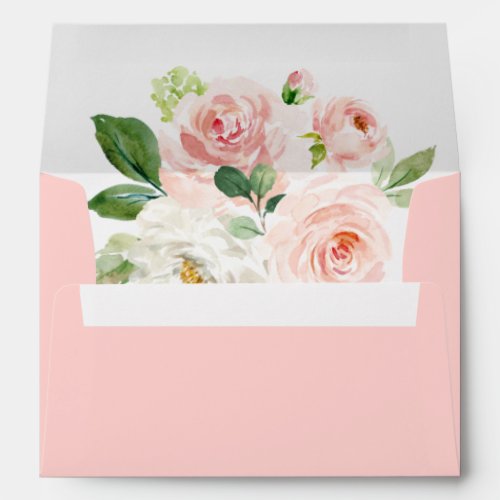 Pink Floral Girl Baby Shower Invitation Envelope