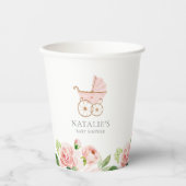 Pink Floral Girl Baby Shower Paper Cups | Zazzle