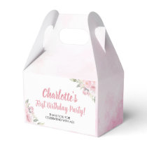 Pink Floral Girl Birthday Favor Box