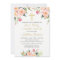 Pink Floral Girl First Holy Communion Invitation