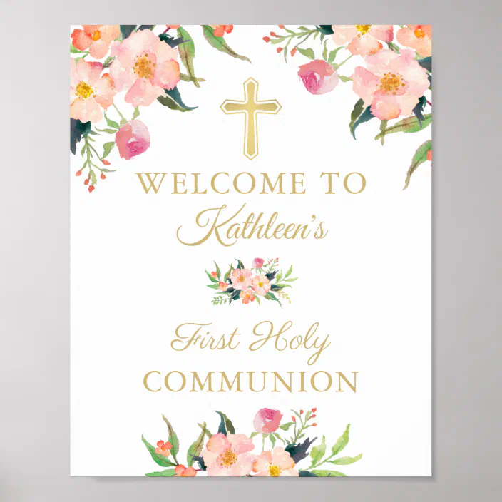 Welcome First Communion Poster Welcome First Holy Communion sign First Communion Poster Welcome Communion sign Welcome Baptism sign.