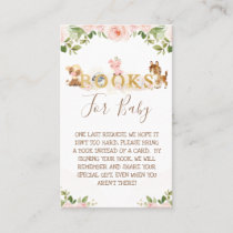 Pink Floral Girls Farm Baby Shower Book Request Business Card