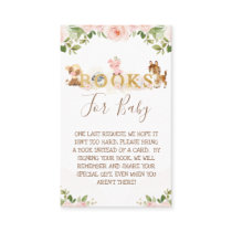 Pink Floral Girls Farm Baby Shower Book Request Business Card