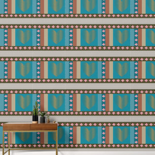 Pink Floral Gold Heart Blue Grey Brown Striped Art Wallpaper