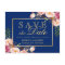 Pink Floral Gold Royal Navy Blue - Save the Date