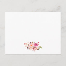 Pink Floral Gold Wedding Details Insert Card | Zazzle
