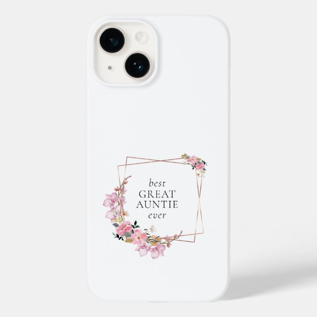 Pink Floral Gold Wreath Personalized Case-Mate iPhone Case (Back)