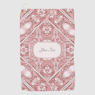 Pink Floral Golf Towel