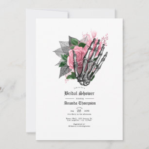 Pink Floral Gothic Bridal Shower Invitation