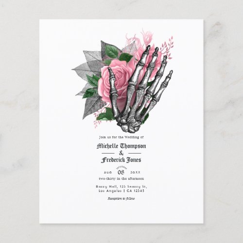 Pink Floral Gothic Wedding Invitation Flyer
