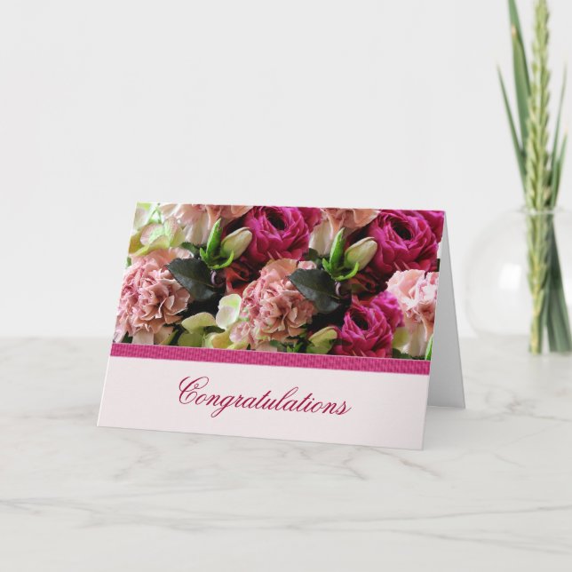 Pink Floral Graduation Card (Front)
