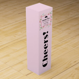 Pink Floral Graduation Wine Box