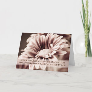 Pink Floral Granddaughter in Law Graduation Card
