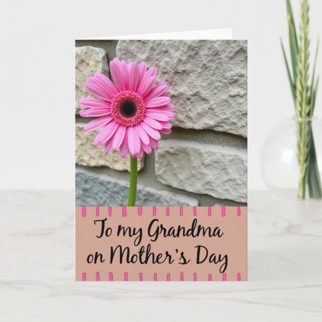 Pink Floral Grandma Mothers Day Card (Front)