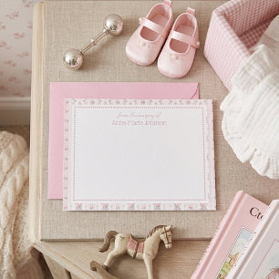 Pink Floral Grandmillennial Baby Nursery Note Card