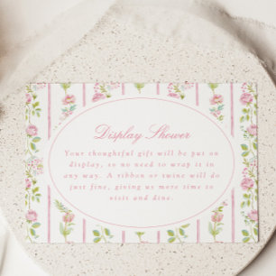 Pink Floral Grandmillennial Bridal Shower Enclosure Card