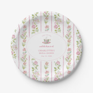Pink Floral Grandmillennial Bridal Tea Party  Paper Plates