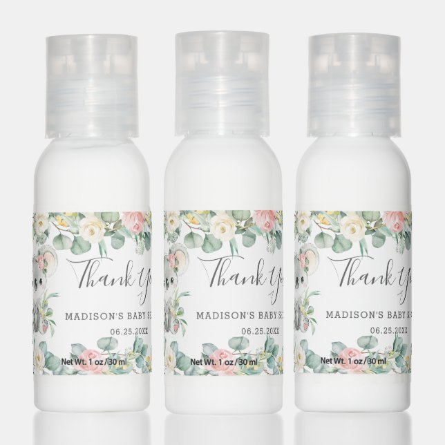 Pink Floral Greenery Koala Baby Shower Birthday Hand Lotion (Set)