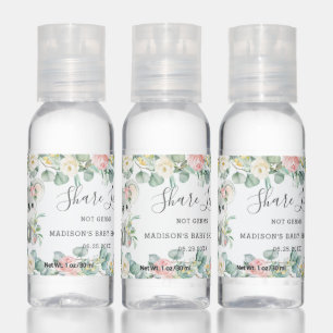 Pink Floral Greenery Koala Baby Shower Birthday Hand Sanitizer