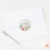 Pink Floral Greenery Pampas Grass Thank You Favor Classic Round Sticker (Envelope)
